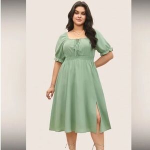 BloomChic Plus Size 2XL Boho gathered slit Midi Dress us18-20